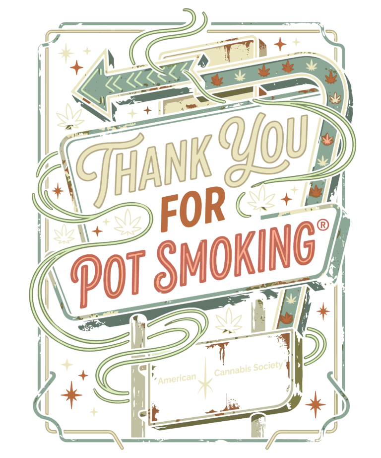 GreenRX™ Thank You For Pot Smoking vintage sign artwork - THCA joints Madison WI